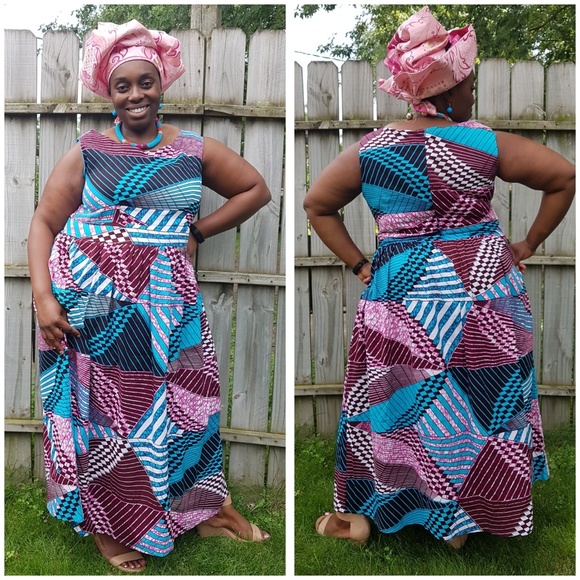 AfriPrints Sleeveless Maxi - Picture 2 of 2